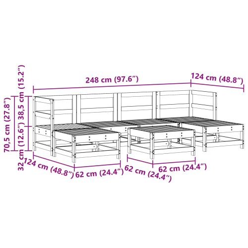 Комплект за почивка в градина 7 pcs Восъчен Кафяв