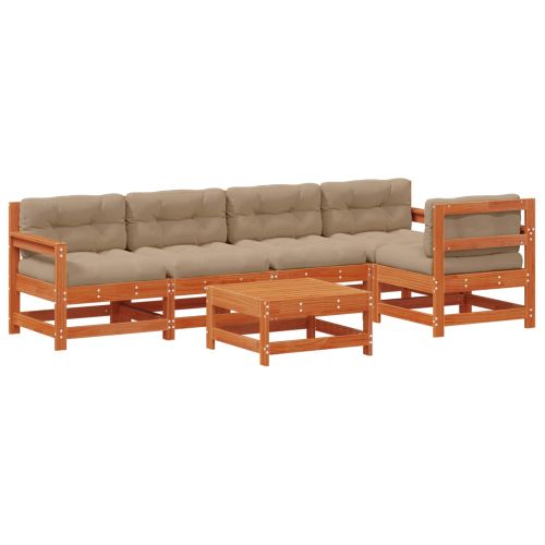 Комплект за почивка в градина 6 pcs Восъчен Кафяв