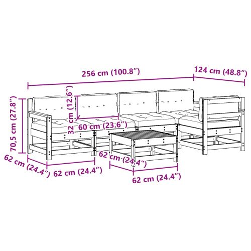 Комплект за почивка в градина 6 pcs Восъчен Кафяв