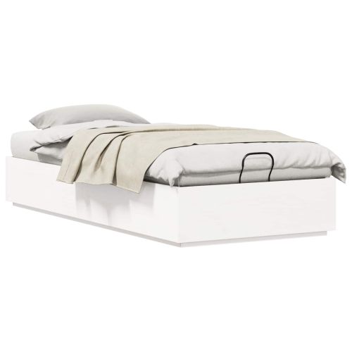 Отоманско легло със съхранение Бял 80 x 200 cm Масивна боровина