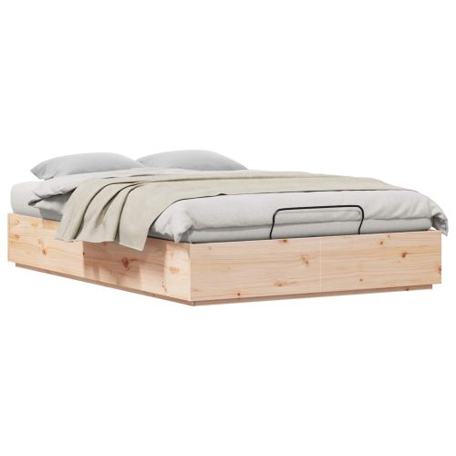 Отоманско легло Естествен 140 x 200 cm Масивна боровина