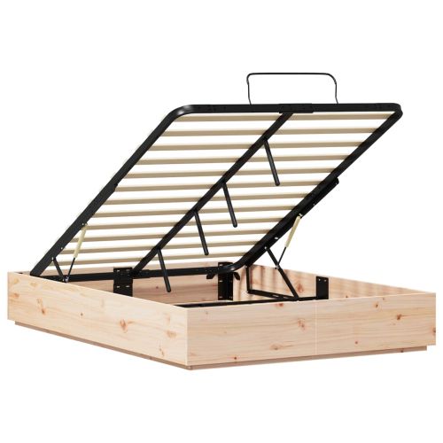 Отоманско легло Естествен 140 x 200 cm Масивна боровина