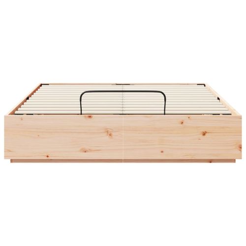 Отоманско легло Естествен 140 x 200 cm Масивна боровина