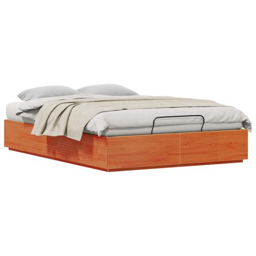 Отоманско легло Восъчен Кафяв 140 x 200 cm Масивна боровина