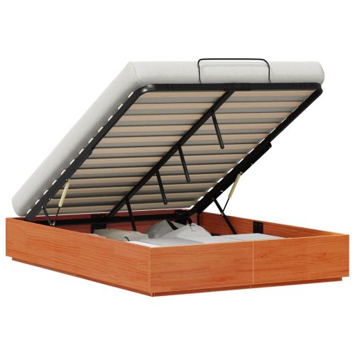 Отоманско легло Восъчен Кафяв 140 x 200 cm Масивна боровина