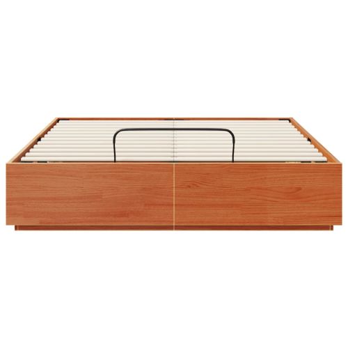 Отоманско легло Восъчен Кафяв 140 x 200 cm Масивна боровина