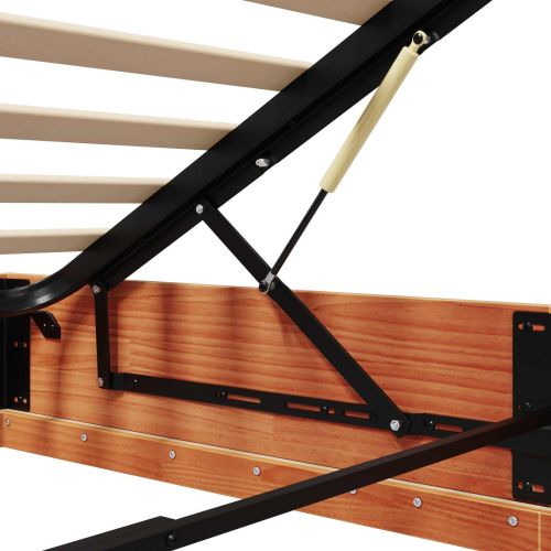 Отоманско легло Восъчен Кафяв 140 x 200 cm Масивна боровина