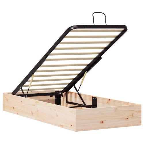 Отоман легло рамка с хранилище 2 pcs Естествен 70 x 190 cm