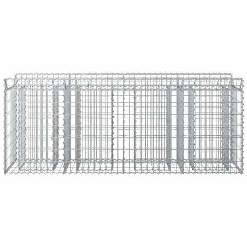 Габиона повдигнато легло 2 pcs Сребрист 200 x 50 x 80 см