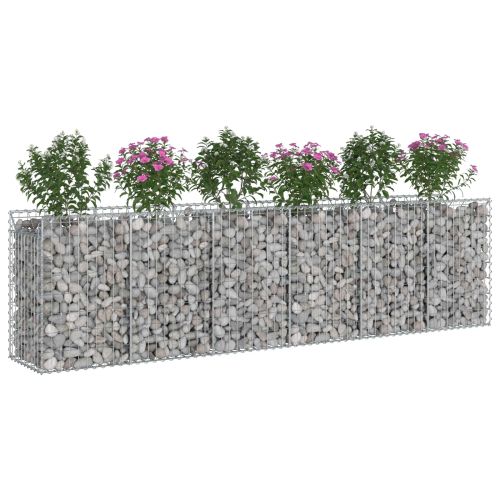 Габиона повдигнато легло 2 pcs Сребрист 300 x 50 x 80 см