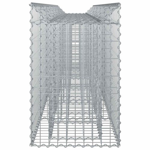 Габиона повдигнато легло 2 pcs Сребрист 300 x 50 x 80 см