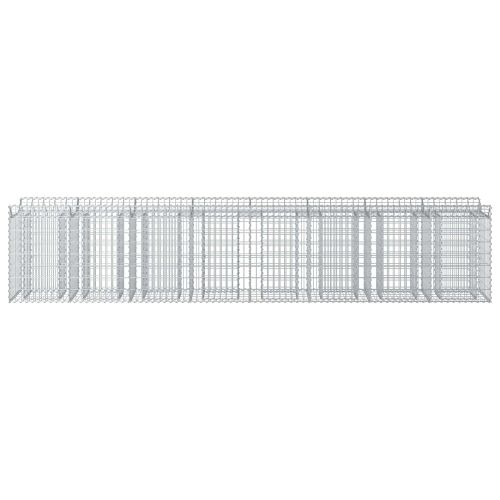 Габиона повдигнато легло 3 pcs Сребрист 400 x 50 x 80 см