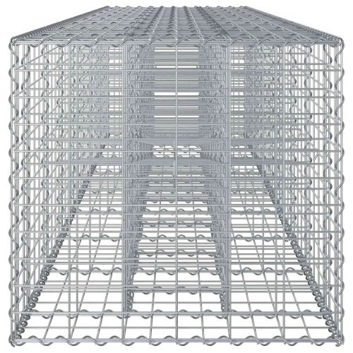 Габиона повдигнато легло 2 pcs Сребрист 340 x 60 x 55 см