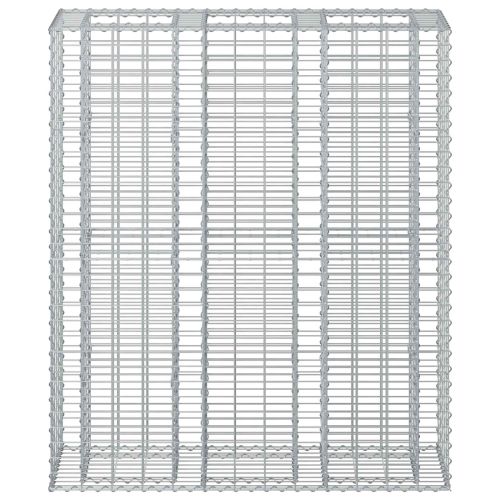 Габиона повдигнато легло 2 pcs Сребрист 130 x 50 x 150 см