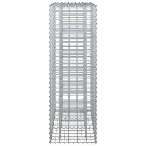 Габиона повдигнато легло 2 pcs Сребрист 130 x 50 x 150 см