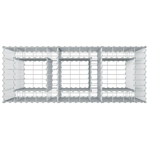 Габиона повдигнато легло 2 pcs Сребрист 130 x 50 x 150 см