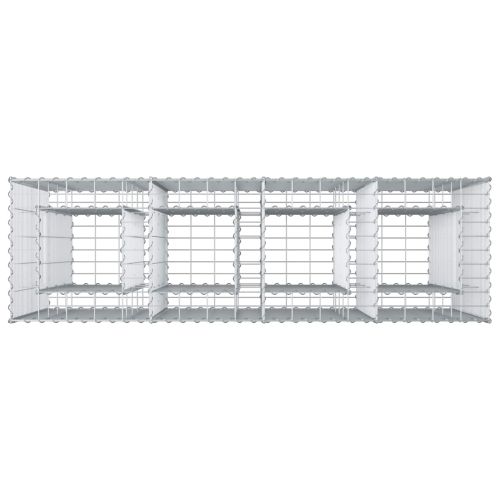 Габиона повдигнато легло 2 pcs Сребрист 170 x 50 x 150 см