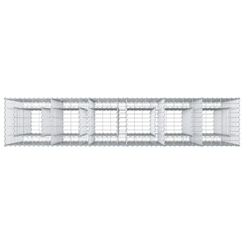 Габиона повдигнато легло 3 pcs Сребрист 250 x 50 x 150 см