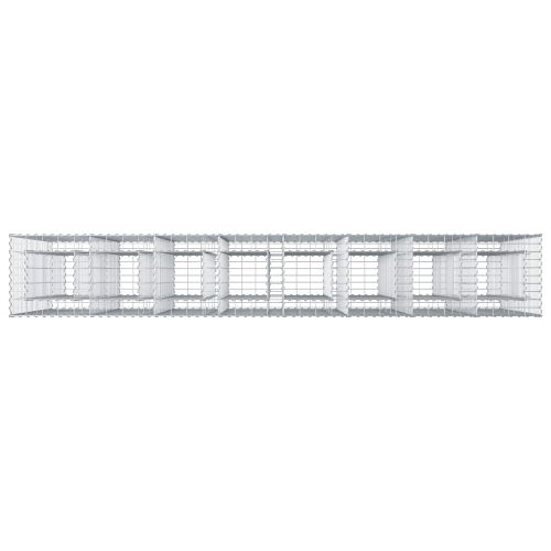 Габиона повдигнато легло 4 pcs Сребрист 330 x 50 x 150 см