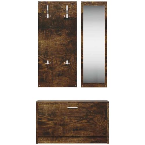 3-в-1 портманто, опушен дъб, инженерно дърво