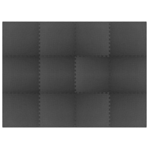 Пъзел за Упражнения 12 pcs Черен 4,32 ㎡ EVA Пяна