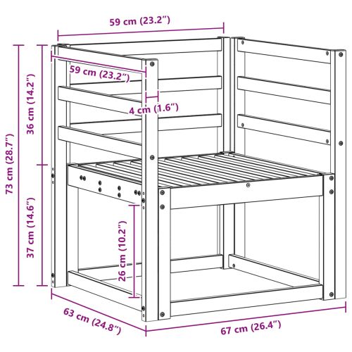 Външен диван Солидно акациево дърво Естествен
