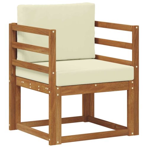 Комплект дивани за открито Солидно акациево дърво и полиестер