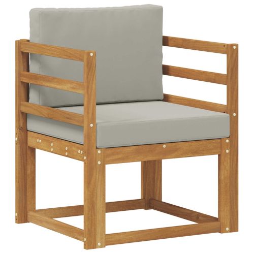 Комплект дивани за открито Солидно акациево дърво и полиестер