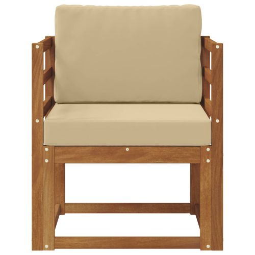 Комплект дивани за открито Солидно акациево дърво и полиестер