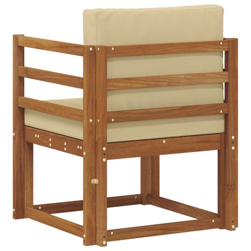 Комплект дивани за открито Солидно акациево дърво и полиестер