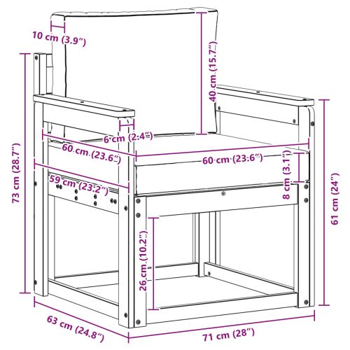 Външен диван Солидно акациево дърво и полиестер Естествен