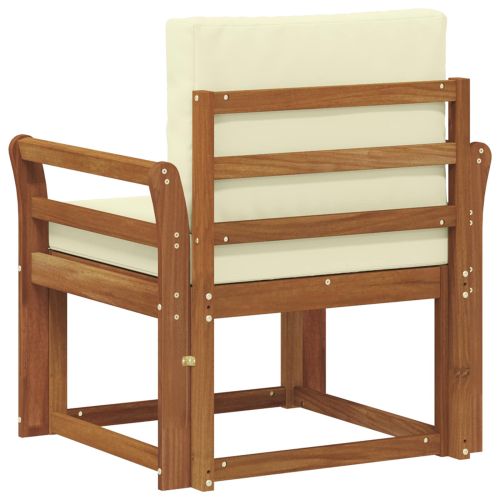 Външен диван Солидно акациево дърво и полиестер Естествен