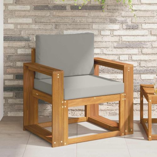 Комплект дивани за открито Солидно акациево дърво и полиестер