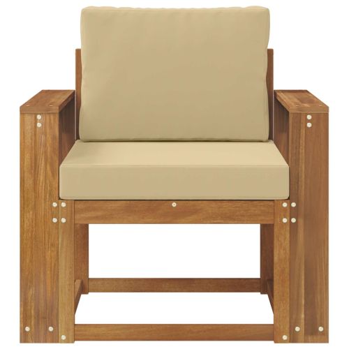 Комплект дивани за открито Солидно акациево дърво и полиестер