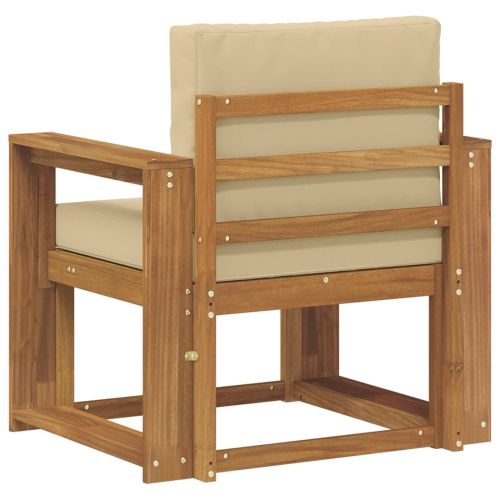 Комплект дивани за открито Солидно акациево дърво и полиестер