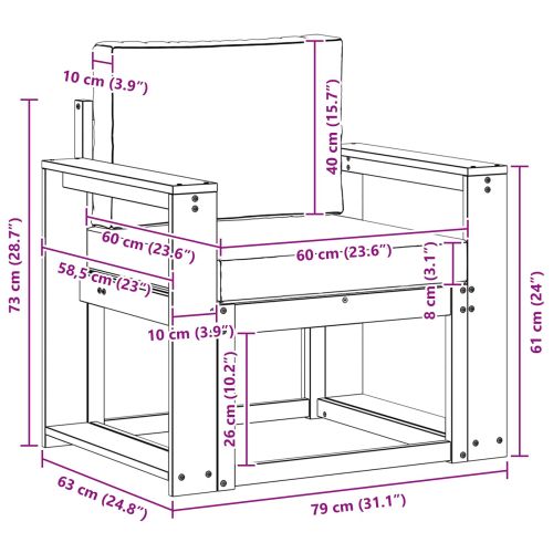 Комплект дивани за открито Солидно акациево дърво и полиестер