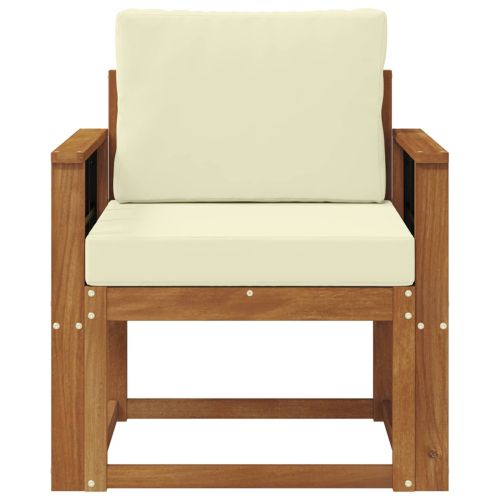 Комплект дивани за открито Солидно акациево дърво и полиестер