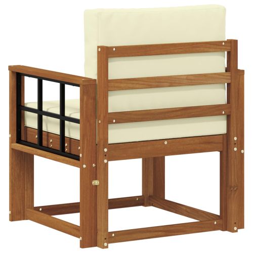 Комплект дивани за открито Солидно акациево дърво и полиестер