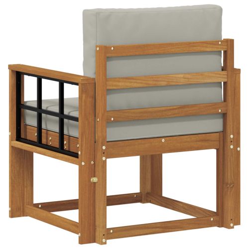 Комплект дивани за открито Солидно акациево дърво и полиестер