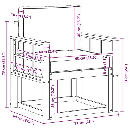 Комплект дивани за открито Солидно акациево дърво и полиестер