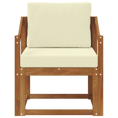 Комплект дивани за открито Солидно акациево дърво и полиестер