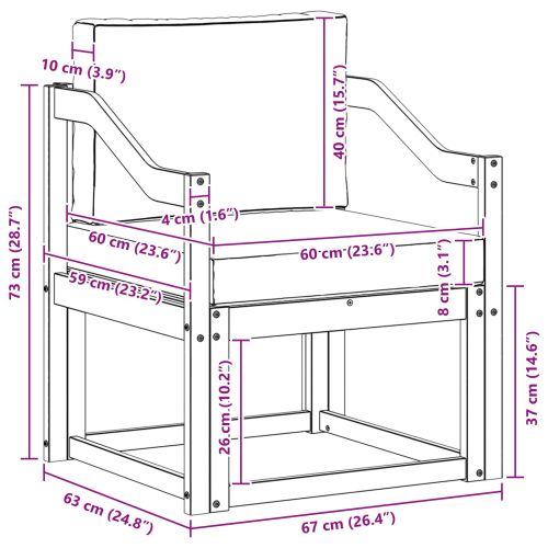 Външен диван Солидно акациево дърво и полиестер