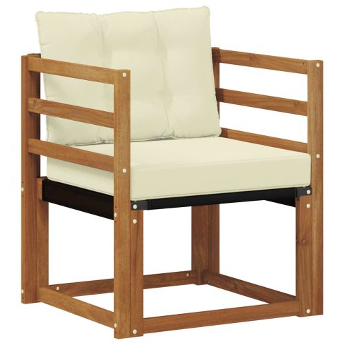 Комплект дивани за открито Солидно акациево дърво и текстилена