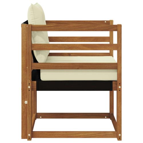 Комплект дивани за открито Солидно акациево дърво и текстилена