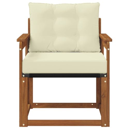 Комплект дивани за открито Солидно акациево дърво и текстилена