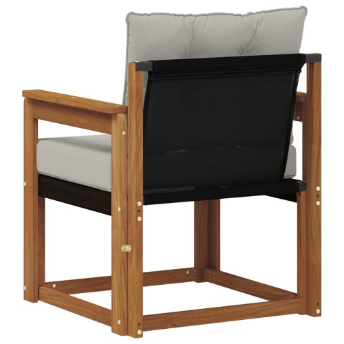 Комплект дивани за открито Солидно акациево дърво и текстилена