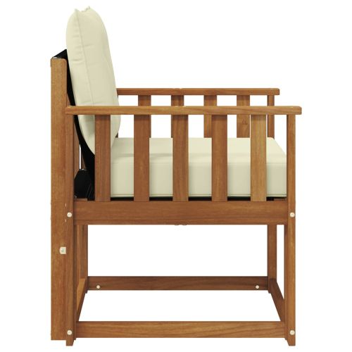 Комплект дивани за открито Солидно акациево дърво и текстилена