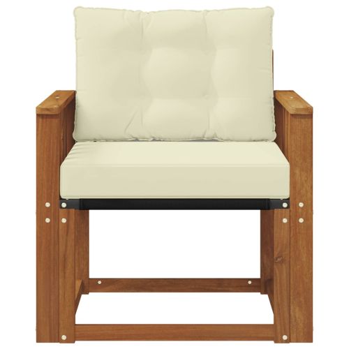 Комплект дивани за открито Солидно акациево дърво и текстилена