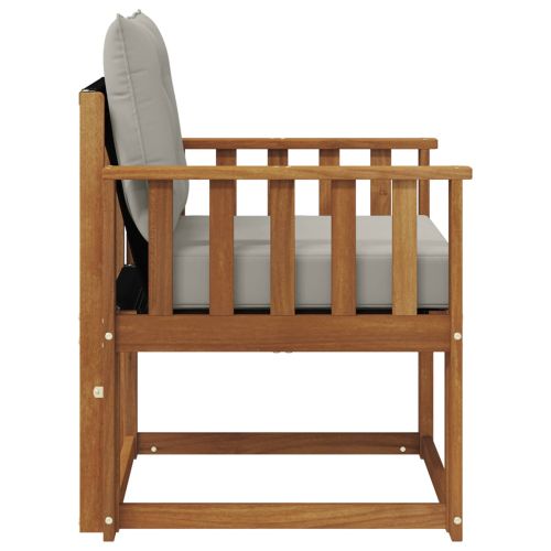 Комплект дивани за открито Солидно акациево дърво и текстилена