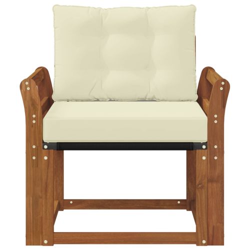 Комплект дивани за открито Солидно акациево дърво и текстилена